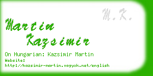 martin kazsimir business card